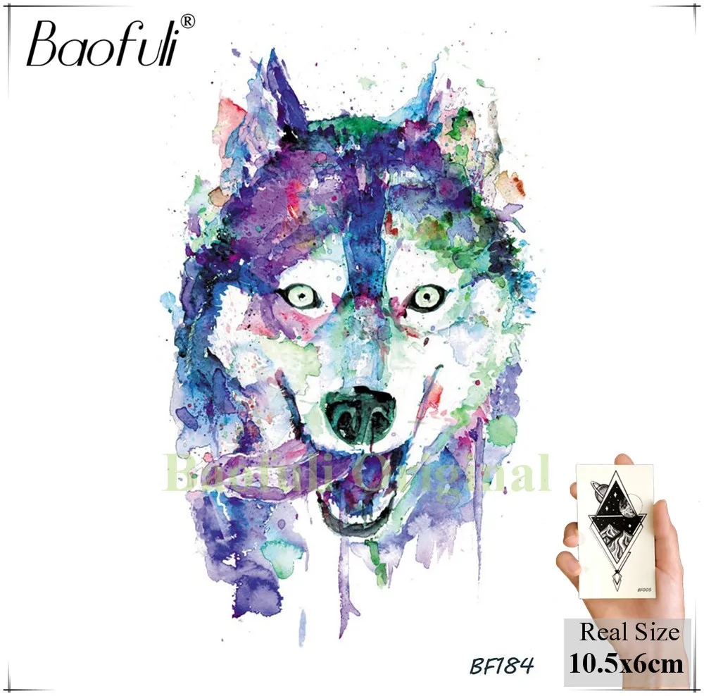 Baofuli акварельный дизайн дерева флэш Временные татуировки комплект кошка волк Водонепроницаемый татуировки стикер женский боди-арт поддельные татуировки для детей - Цвет: BBF184