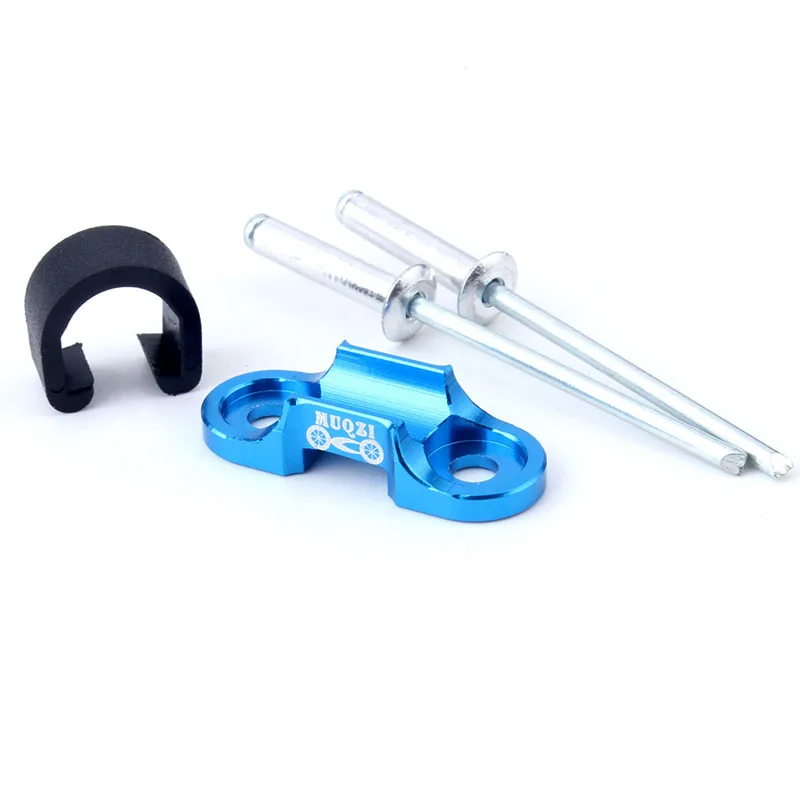 Мини алюминиевый сплав велосипед переключатель тормозной кабель направляющий зажим Запчасти для инструментов - Цвет: Blue