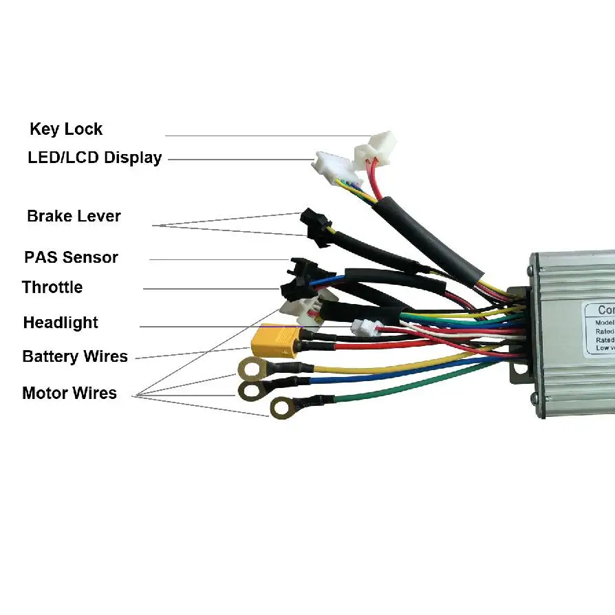 Ebike 45A 48V 1500 W/2000 W DC бесщеточный велосипед 18 Mosfet Электрический контроллер двигателя с KT LCD3 diplay панелью