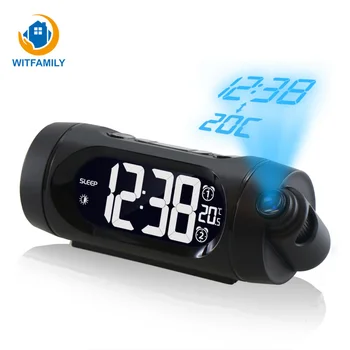 

Bluetooth Projection Radio Alarm Clock LED Luminous Digital despertador Plastic electronic watch table home decoration modern