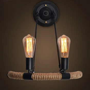 

Rope Wall Lamps Vintage Industrial Wall Lighting Cafe Bar Aisle Sconces Bedroom Lamp Indoor Home Lighting Fixtures Edison Lights