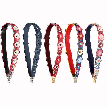 

2018 Handbags Strap 100% Genuine Leather Large Big Strap You Belt Flower Rivet Handbags Belts Bag Accessory Bags Parts