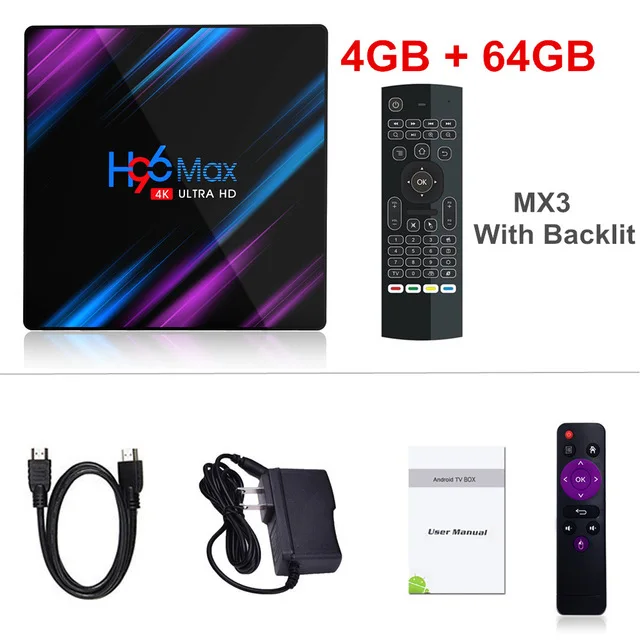 H96 MAX Android 9 Smart tv BOX 4 Гб 64 Гб Bluetooth 4 к четырехъядерный WiFi Netflix Youtube Google Play домашний аудио медиаплеер - Цвет: 4GB 64GB Add Backlit