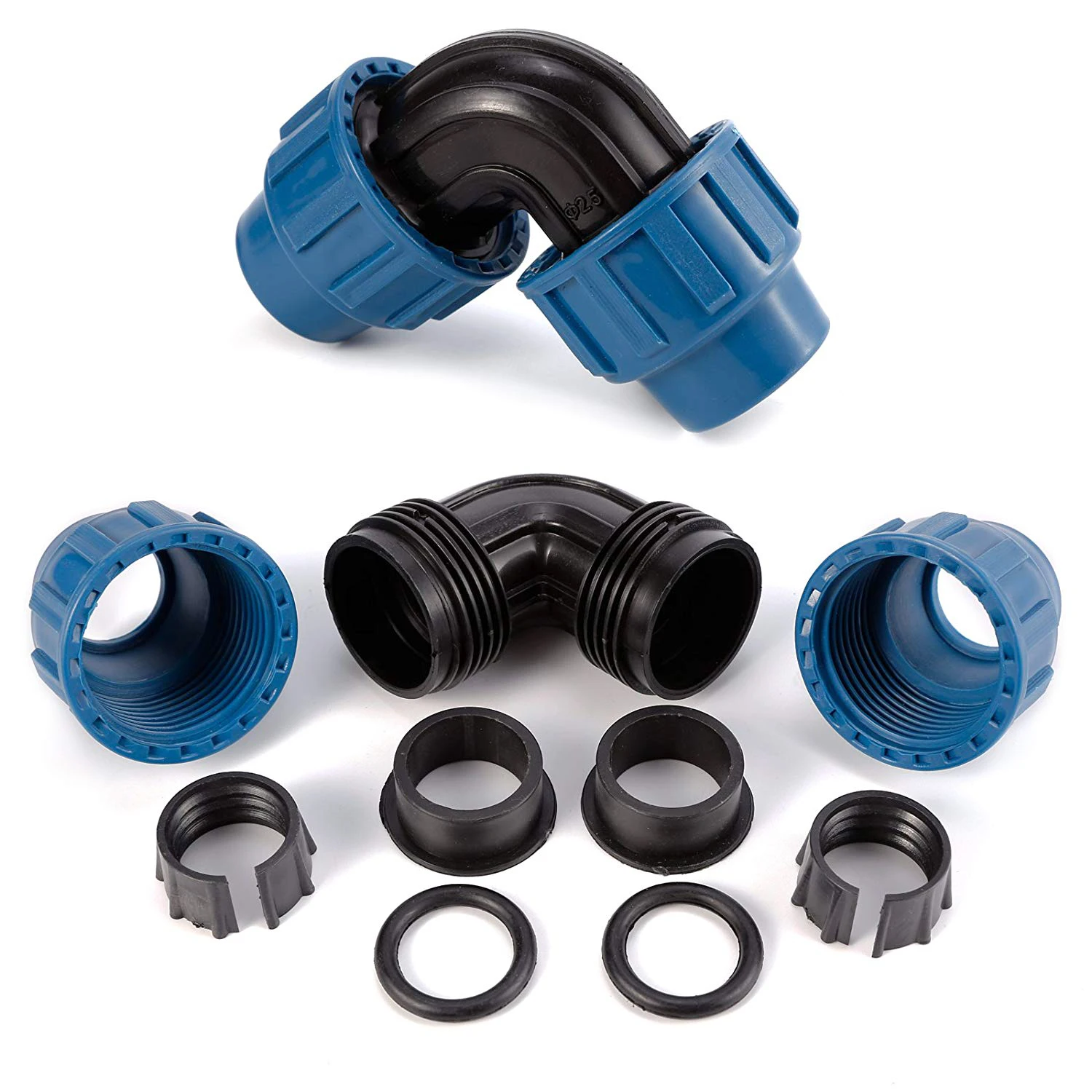 25 mm CONNECTING ELBOW / ELBOW 90 degree CONNECTION a COMPRESSION