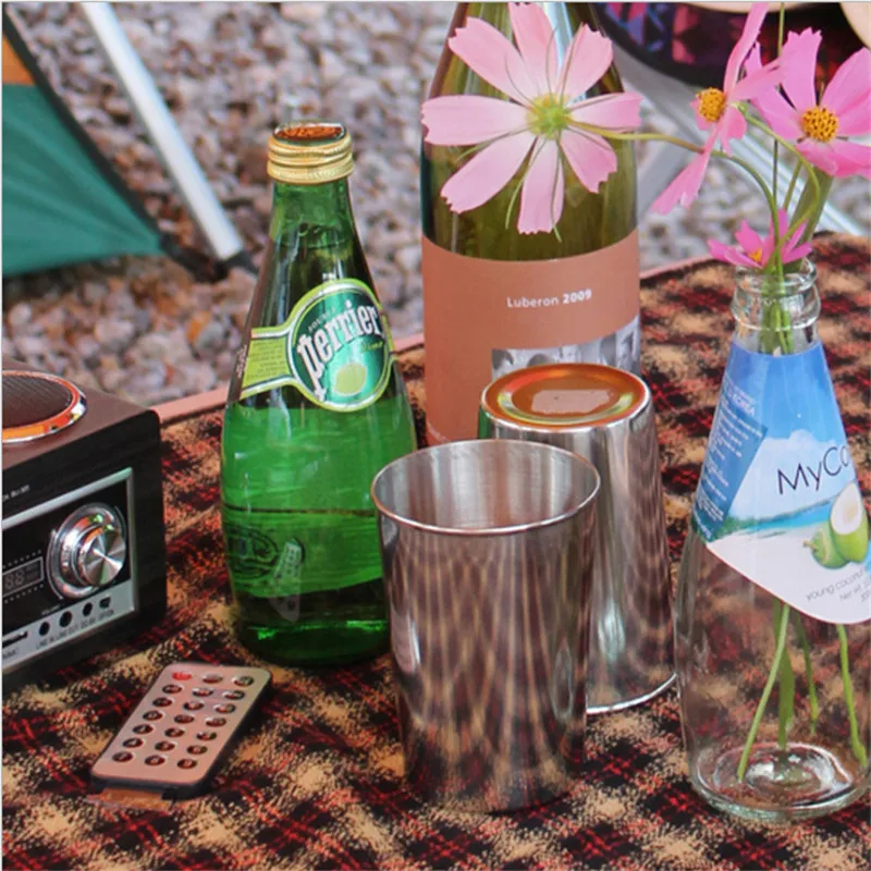 6 tazas grandes set vajilla al aire libre 304 de acero inoxidable multiusos acampar al aire libre