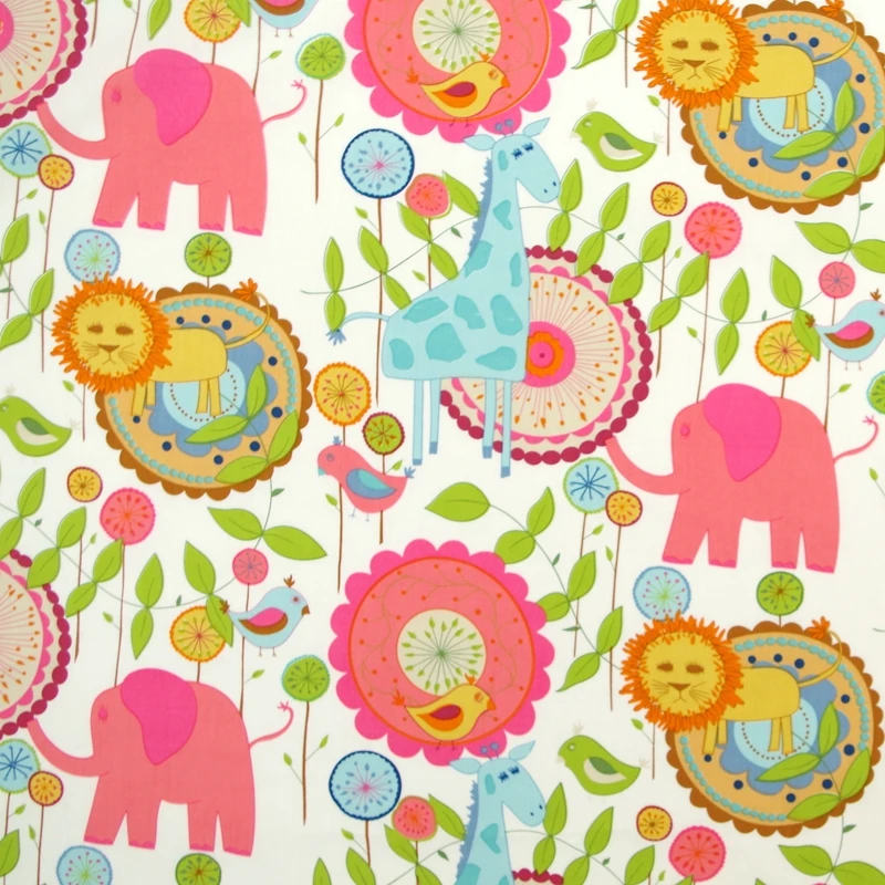 Elephant Fabric Elephant Cotton Fabric Yellow Cotton Fabric Cotton Fabric