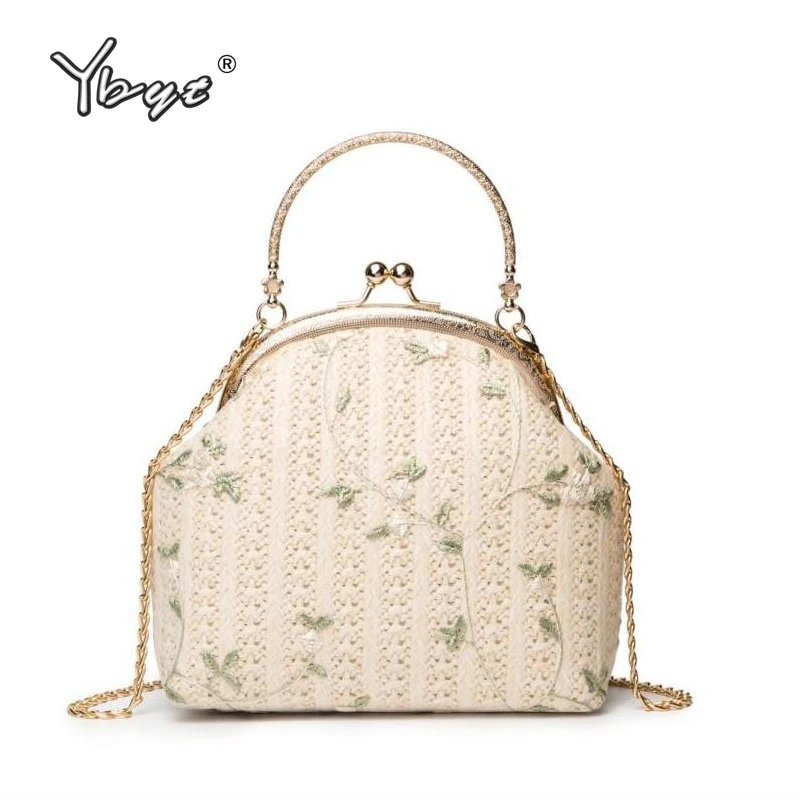 YBYT новые модные соломенные сумки для женщин маленькая сумочка Летний стиль цепочка с ракушкой сумка кошелек повседневная женская сумка