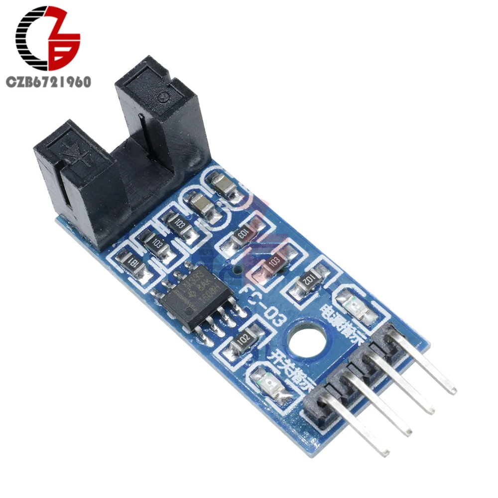 

5Pcs Slot Type IR Optocoupler Speed Sensor Module LM393 Groove Coupler Sensor 3.3V-5V Connect Relay Buzzer Module for Arduino
