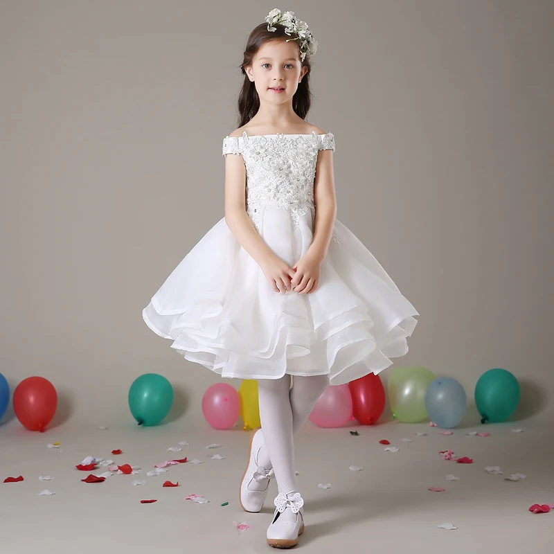 

New Flower Girl Dresses Off the Shoulder Birthday Party Pageant Communion Dress Little Girl Kids/Children Dress for Wedding