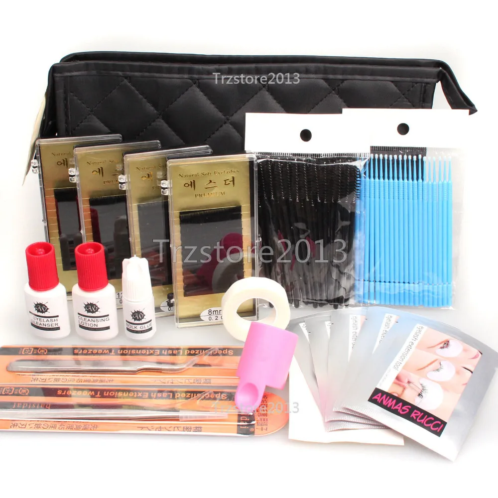 

US Seller Lash Starter Semi Permanent Individual Eyelash Extensions Kit & Bag