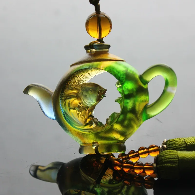 

The car hanging ancient glass teapot harmony more than wealth genuine car ornaments automotive interior Collectibles