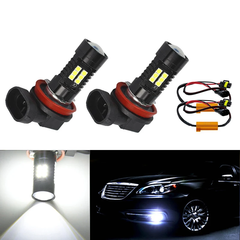 2X супер белые H8 H11 CREE чип 3030 светодиодный Противотуманные фары дальнего света без