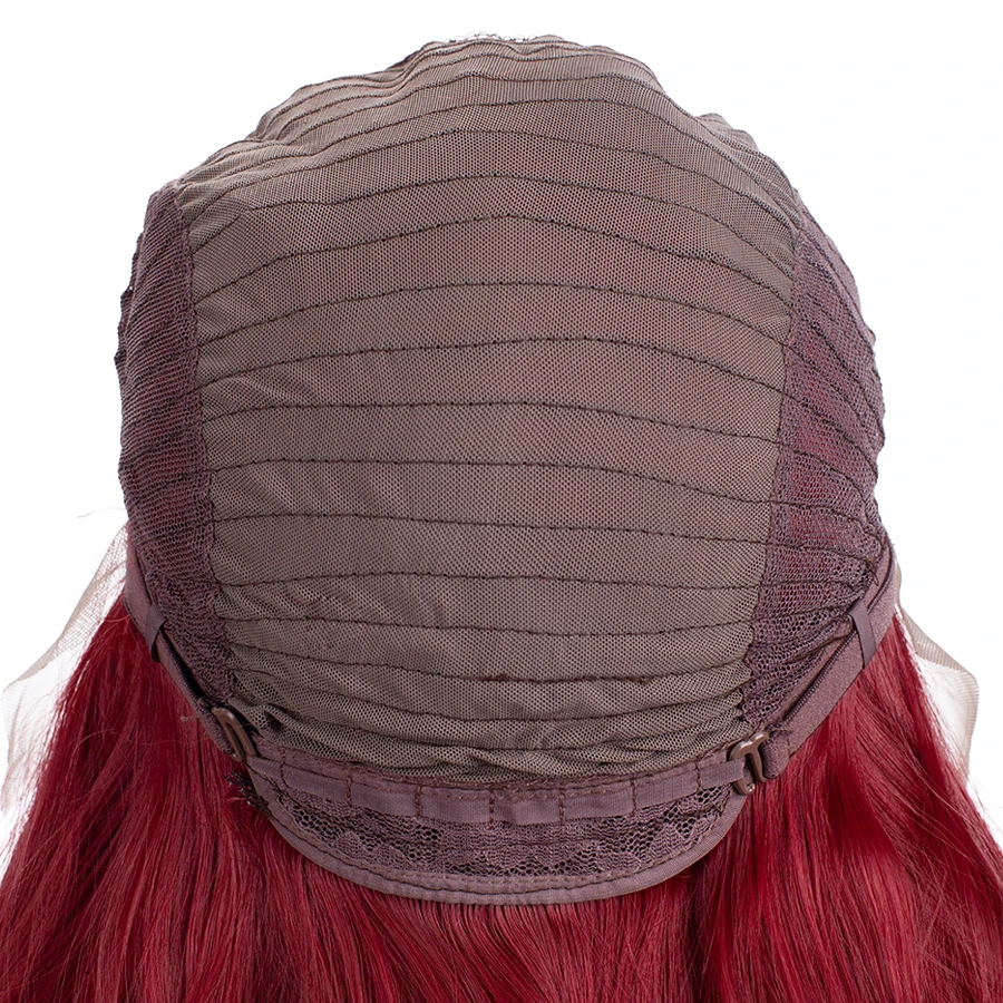 FANXITON синтетический парик на кружеве 150% красный парик волнистый парик на шнурке синтетические волосы для женщин 16 дюймов
