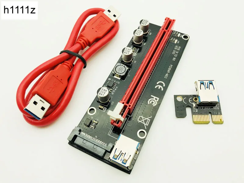 10 шт. высокое качество VER 011C Riser PCI-E PCIe Extender PCI E Express Riser Card 1x до 16x Sata 15pin светодиодный для BTC EOS Miner добыча