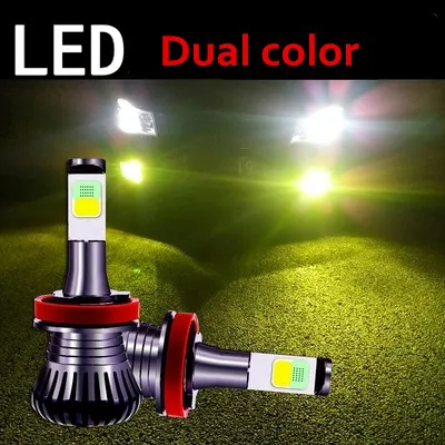 

2x H11 led Car Fog Driving Lights H8 H9 H3 H27 880 881 LED Bulb Lamps 30W White Blue Golden Dual Color 12V for bmw e46 e90