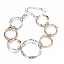 

New Silver Multi-Circles Bracelets Personalized Geometric Circles Bracelet for Women Girl Jewelry Fashion Prom Birthday Gift