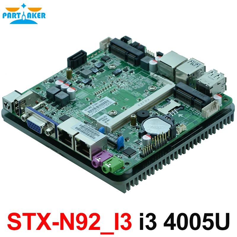

Fanless Nano PC Motherboard i3 4005U i3 4020Y i3 4010U Intel Nuc Board with Dual Ethernet