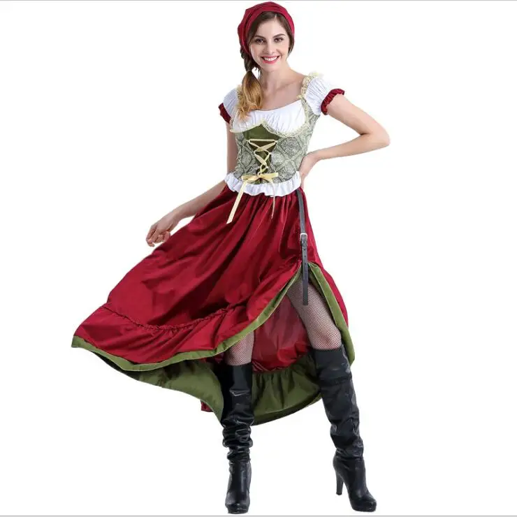 New Arrive Womens Traditional Beer Costume Long Dress Women Womens Traditional Beer Costume Long Dress Women French Maid Costumes Bavaria Oktoberfest In Y From Novelty Special Use
