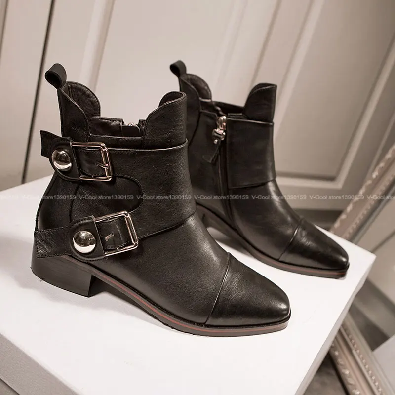 

2016 Women Ankle Boots With Buckles Female Good Quality Autumn Footwear Ladies European Fashion Boots Girlfriend Best Gift Shoes