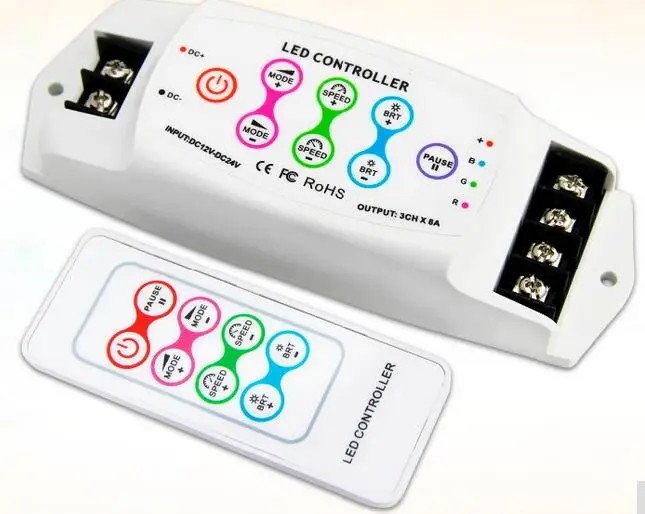 Светодиодный RGB контроллер 12-24 V светодиодный сенсорный RGB Контроллер панели с RF удаленный rgb-контроллер