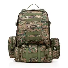 Военный Открытый 50L рюкзак Кемпинг Пешие прогулки Трекинговые сумки(джунгли цифры