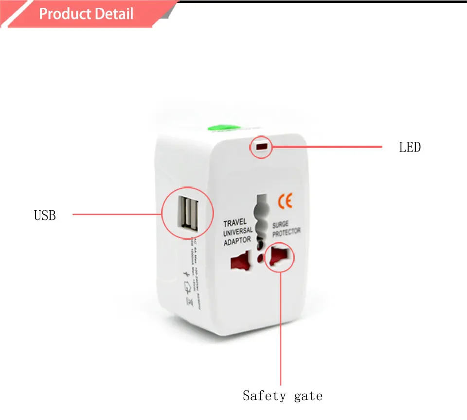 Dual USB Charging Port All in One Universal Worldwide Convenient Travel Charger Power UK AU US EU Plug Adapter With Packaging (11)