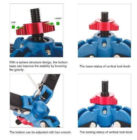 Гидравлическая Универсальная трехфутовая опорная подставка, монопод, мини штатив, подставка для монопода, Шариковая головка с винтом 3/8 дюйма больше M-1