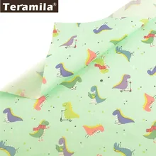 Teramila 100% tela de algodón tierna Diseño de dinosaurio Tissu ropa de niño DIY Patchwork almohada acolchado costura hogar textil sábana