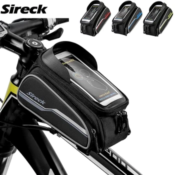 

Sireck MTB Road Bike Bag 6.0'' Touchscreen Phone Case Bicycle Saddle Bag Reflective Cycling Top Front Tube Bag Bike Accessories