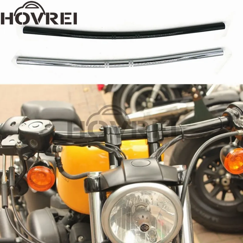 

universal retro Motorcycle 7/8" 22mm Black chrome Handlebar Drag Straight Bar For Honda Suzuki Harley Cafe Racer