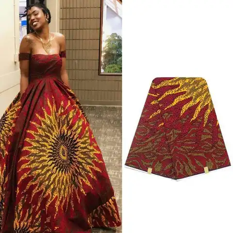 Tecido de Cera Design de Moda Hitarget Design Luxuoso Algodão Nigeriano Verdadeira Cera Macia Nova Bonito 6 Jardas – Lote 100%