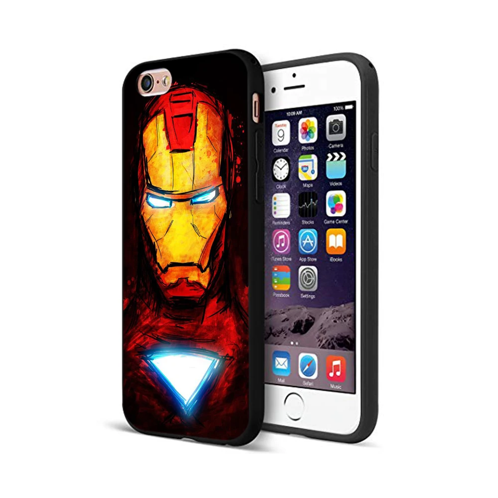 Черный ТПУ чехол для iphone 5 5S se 6 6s 7 8 plus x 10 XR XS MAX силиконовый чехол Marvel мстители капитан Железный человек танос - Цвет: 12785