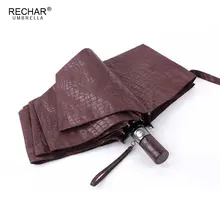 Имитация крокодиловой кожи Зонт от дождя Женский 3 складной ветрозащитный полностью автоматический бизнес большой зонт высокое качество мужской зонт