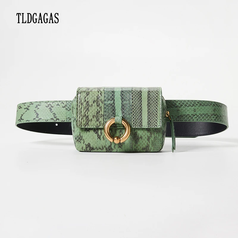 

Waist Bags for women 2019 Brand Designer Waist Pack Fanny Packs Python Simple Belt Bag Small Leather Chest Bag Fashion pockets