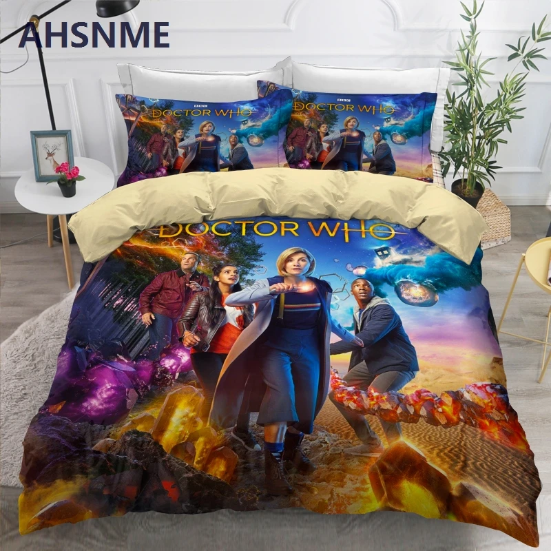 Ahsnme Doctor Who Bedding Set Soft Sanding Polyester Duvet Cover