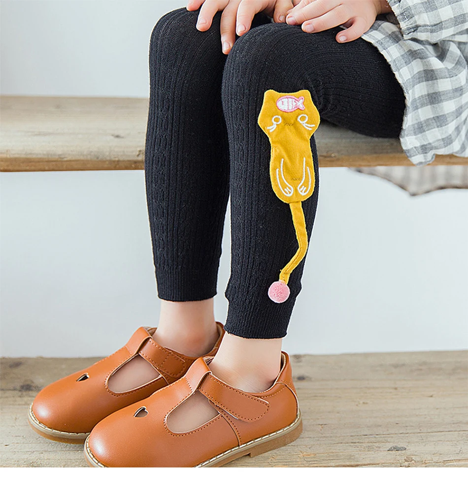 Весна Детские леггинсы мультфильм статуэтки котов личности милые Сапоги выше колена брюки обтягивающие штаны носки-подколенки для девочек брюки для девочек