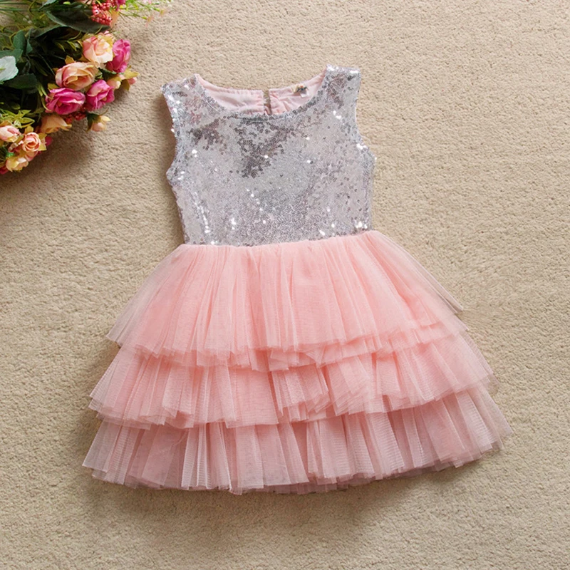 Bear leader/платье для девочек Новинка года; летнее Брендовое платье с блестками и бантом многослойное платье принцессы для девочек Одежда для маленьких девочек; От 2 до 6 лет