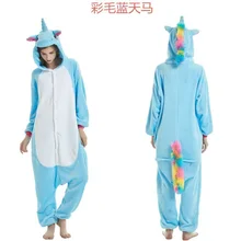 Onesie/ ; Пижама кигуруми в виде животных; комбинезон с единорогом; унисекс; женская одежда для сна с капюшоном; зимняя Фланелевая пижама с жирафом для взрослых