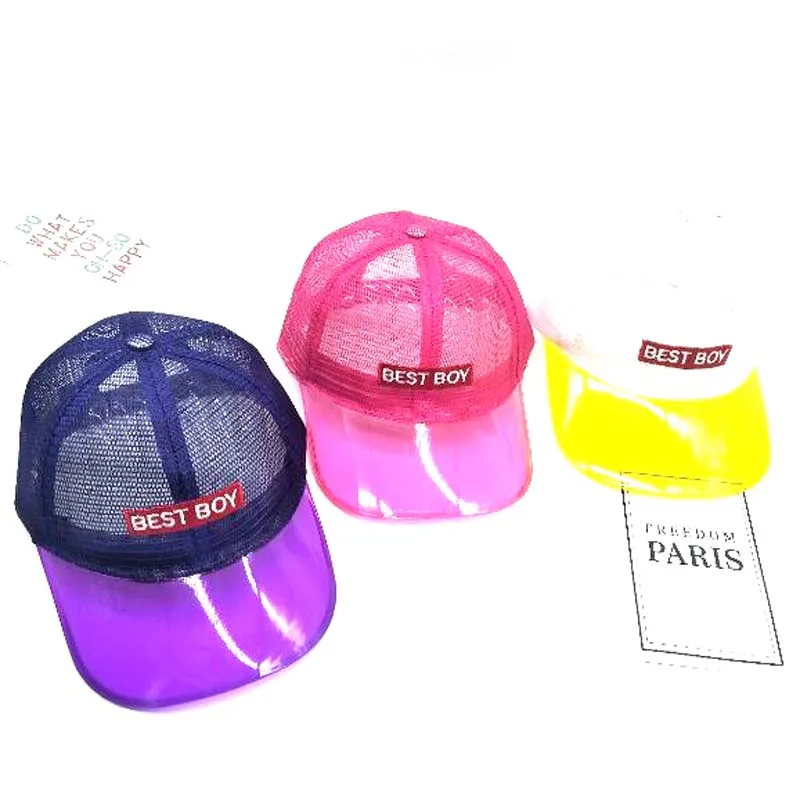 Европа Америка прозрачная вышивка детская бейсбольная кепка на сезон весна-лето plastic бренд Snapback сетчатая шапка для мальчика шапка с сеткой