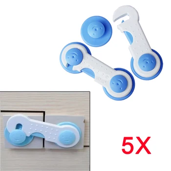 

5pcs Child Baby Safety Safe Lock Drawer Cabinet Cupboard Wardrobe Fridge Door Multifunctional Safe Latch Lock FJ88