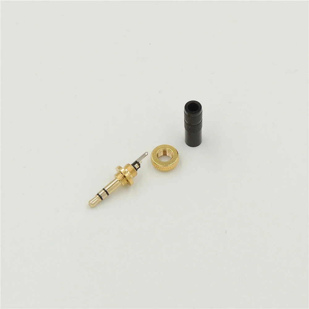 Gold 3 5mm 3 Pole Stereo Male Jack Plug Connector Solder Part For Repair Headphone Cable Audio