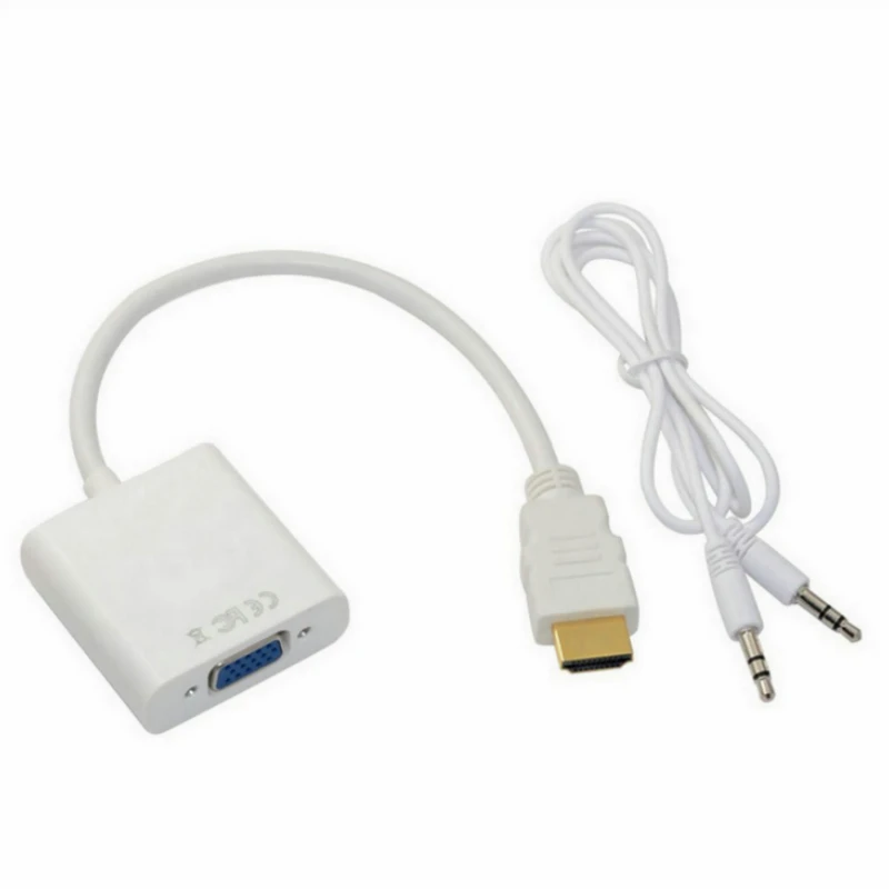 HDMI to VGA Adapter Converter Cable Male to Female with 3.5mm Audio output for PS3 Xbox360 PC Laptop HDTV 1080P Display