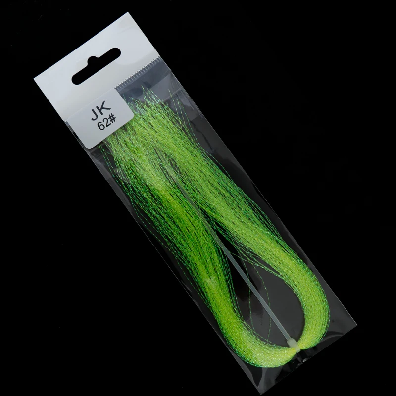 JK Glow Material UV Holographic Tinsel Twisted Flashabou Jig Hook assist Lure Making Material Sea Fishing Tying Crystal Flash
