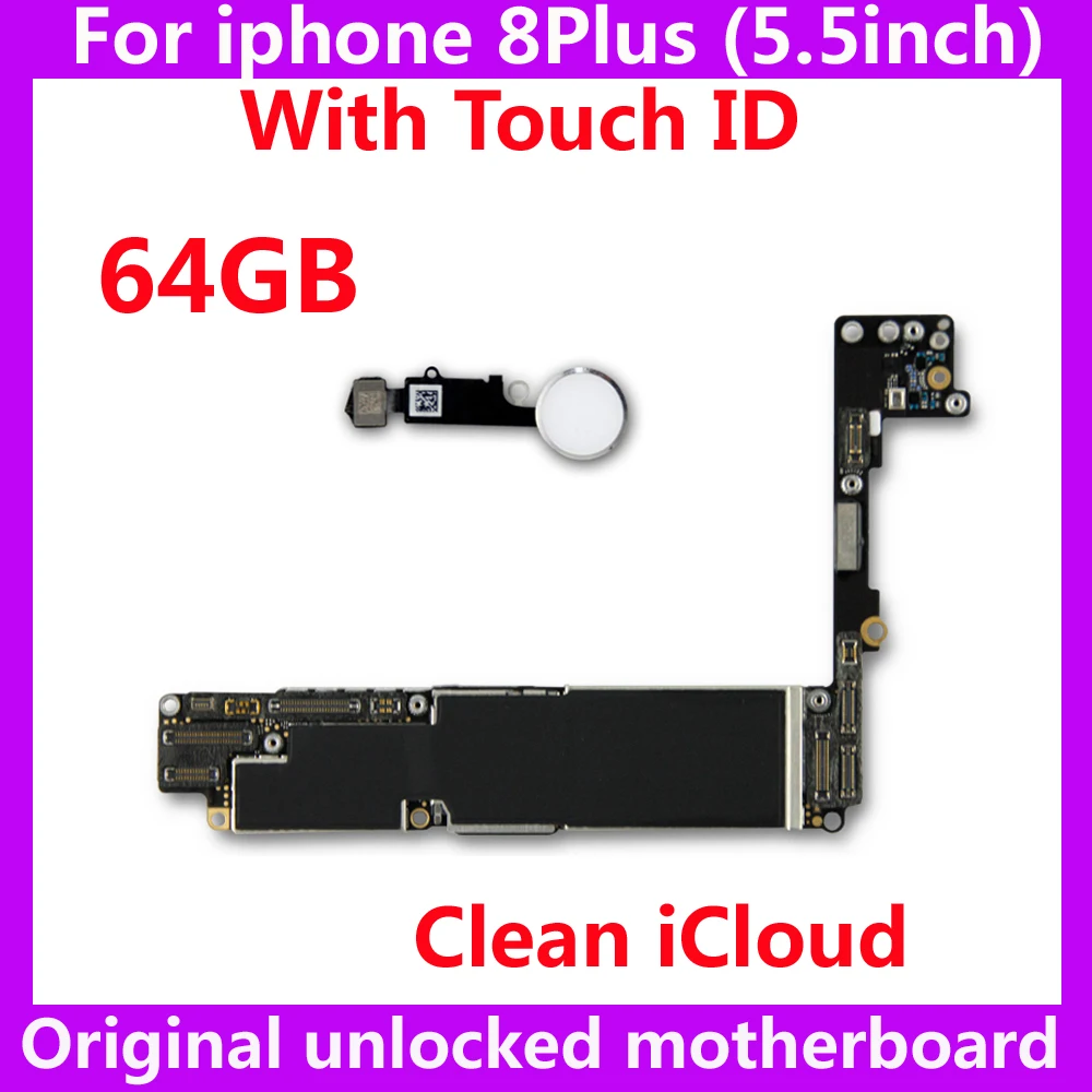 Оригинальная материнская плата для iphone 8 Plus 64 ГБ с/без Touch ID разблокированная IOS