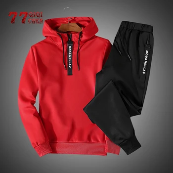 

Men Clothing Set Sportswear 2020 New Hoodies Sweatshirts Sporting Sets Men's Tracksuits Two Piece Hoodies+Pants 2pcs Sets 5XL