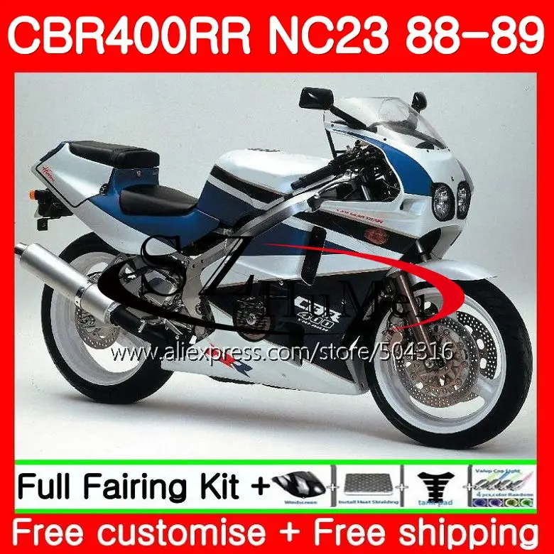 NC23 для HONDA CBR400RR 88 89 90 91 92 93 121SH13 NC29 CBR 400RR 400 CBR400 RR черный белый 1988 1989 1990 1991 1992 1993 обтекатель
