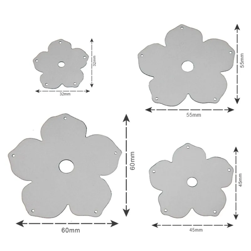 Новинка года! металлические формы для вырезания цветов, 4 шт./набор, ручная работа, со штампами, ремесло, сделай сам, трафарет для скрапбукинга трафареты с тиснением