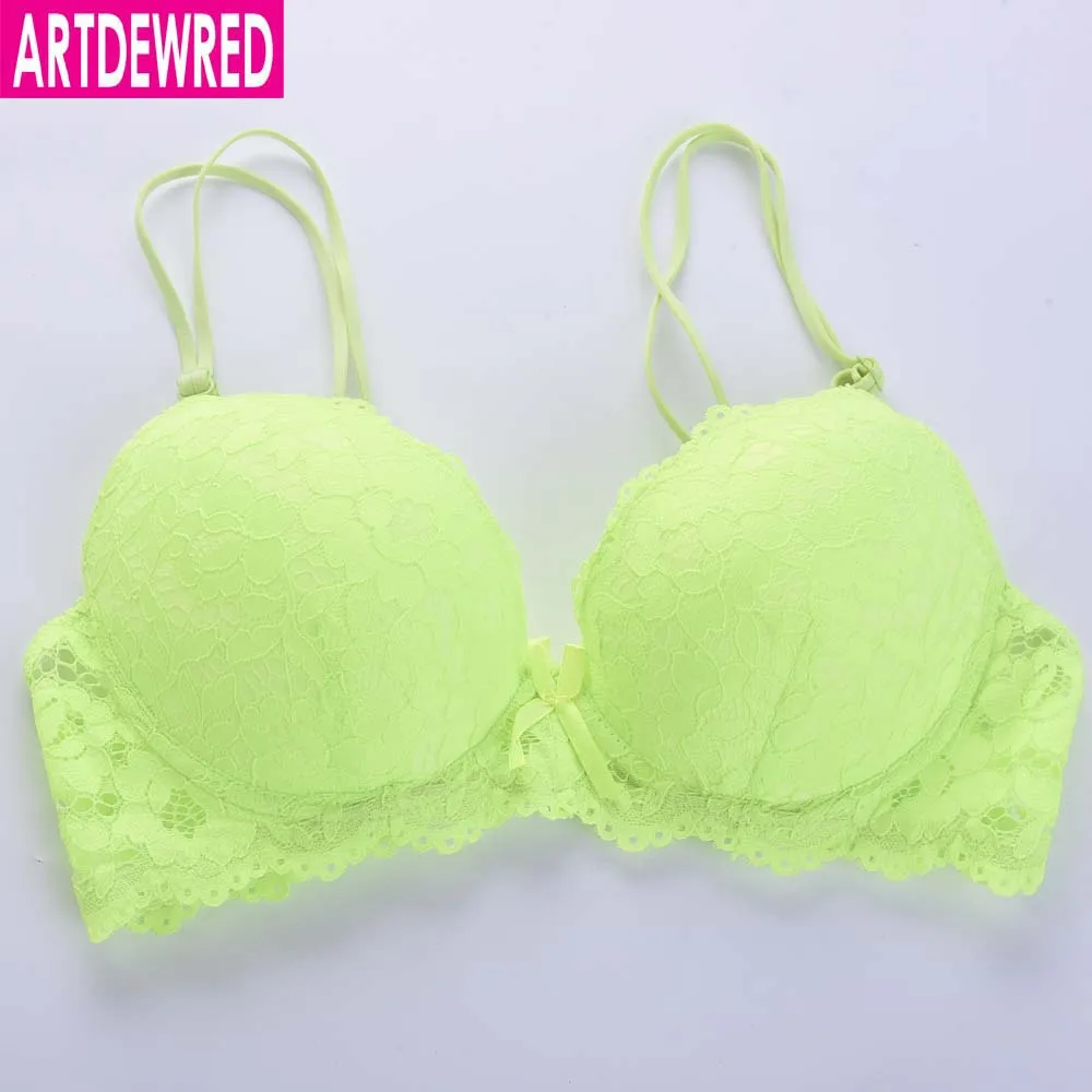 Lace Push-Up Bra with Cross-Over Detail