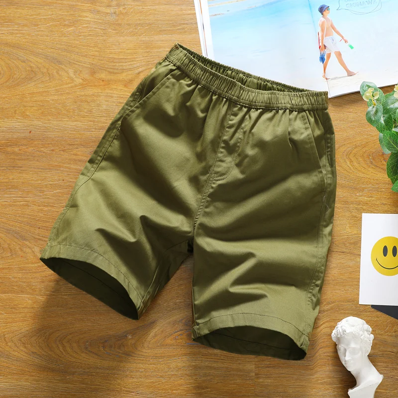 Мужские шорты, летний светильник, хлопок, одноцветные повседневные шорты, модные спортивные пляжные шорты для мужчин,, весна и осень, новинка K55 - Цвет: Army Green