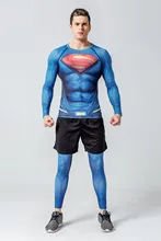 2016 17 neue druck superman/batman t-shirt männer schnell trocknend fitness-kleidung Fitness T-shirt strumpfhosen